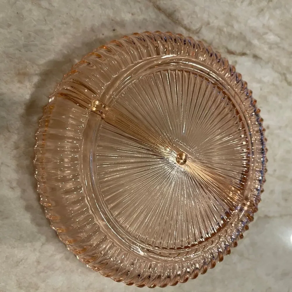 Anchor Hocking Queen Mary Pink divided relish tray